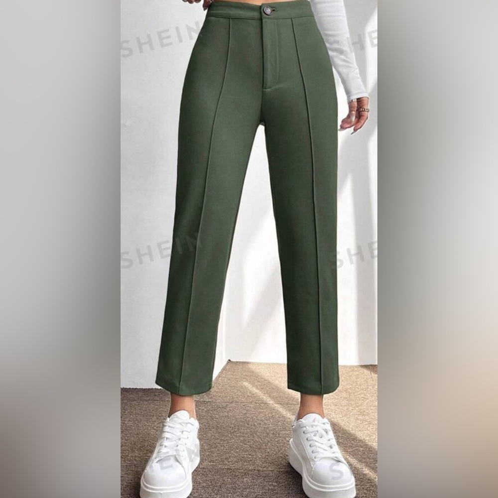 NWOT SHEIN PETITE High Waist Press Crease Tapered Summer Pants